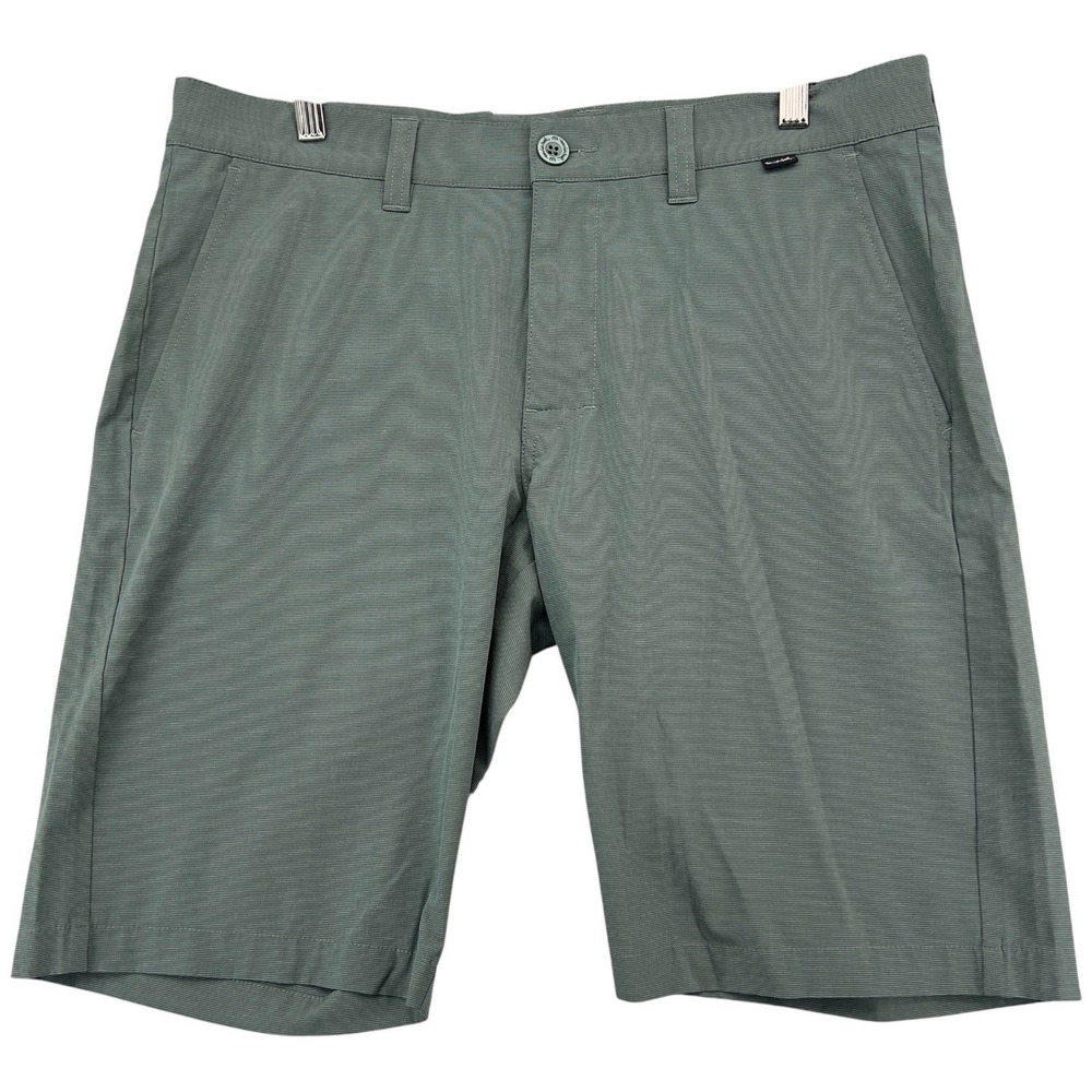 TravisMathew Mens Golf Shorts Size 33 Green Stretch Performance Flat Front Casua